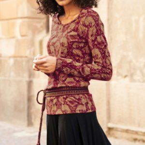 Peruvian Connection | Red/Gold Art Nouveau Tee